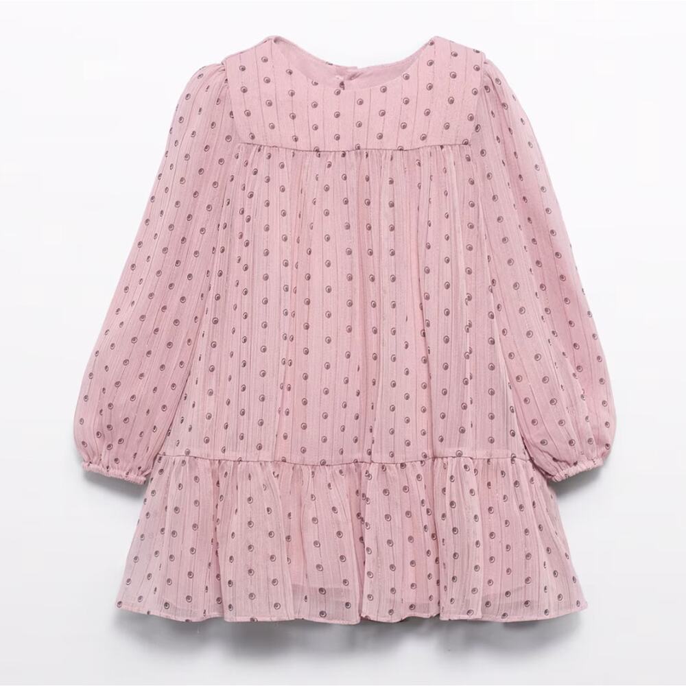 Abel & Lula Girls 6 NWT PINK Long Sleeve Bambula Print Dress